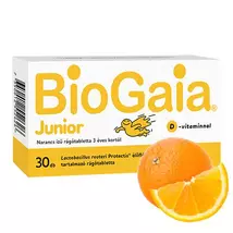 BioGaia Junior + D-vitamin étrend-kiegészítő rágótabletta 3 éves kortól 30x