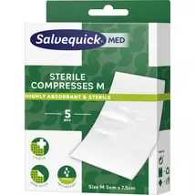 Salvequick Med sebpárna steril M 5cmx7.5cm 5x