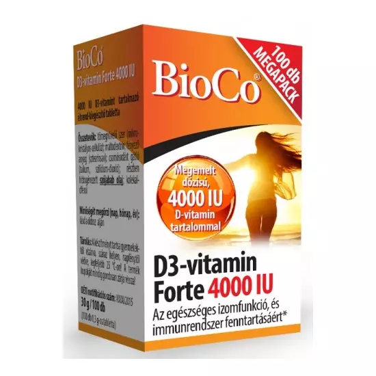 Bioco D3-vitamin FORTE 4000 IU MEGAPACK tabletta 100x