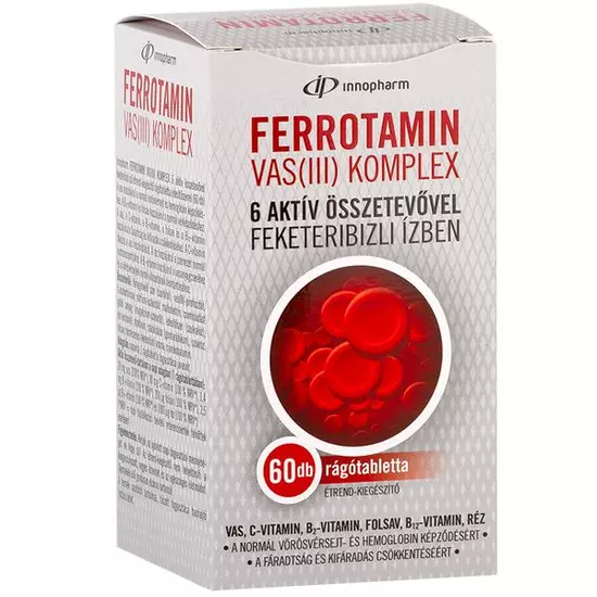 Innopharm Ferrotamin Vas (III) komplex rágótabletta 60x