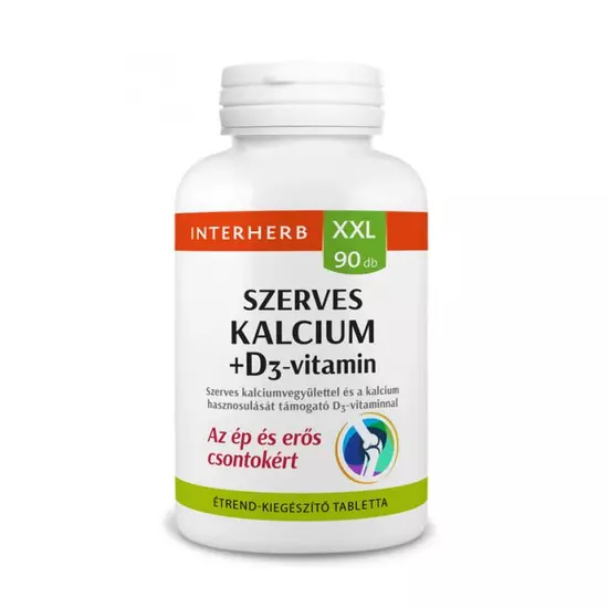 Interherb XXL 90 db Szerves KALCIUM+D3-vitamin tabletta