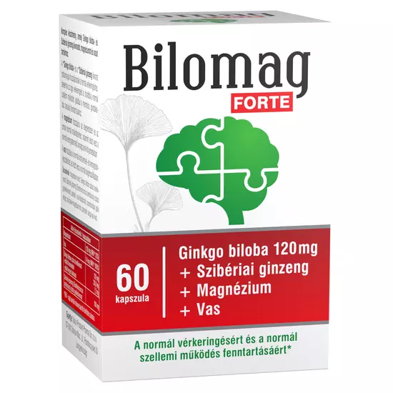 Bilomag FORTE 120 mg Ginkgo biloba kivonatot tartalmazó étrend-kiegészítő kapszula 60x