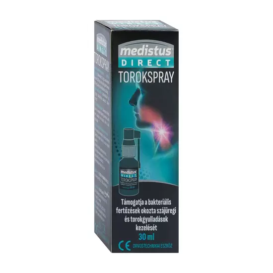 MEDISTUS DIRECT málna ízű torokspray 30 ml