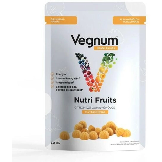 Vegnum Nutri Fruits C-vitaminnal citrom ízű gumigyümölcs 30x