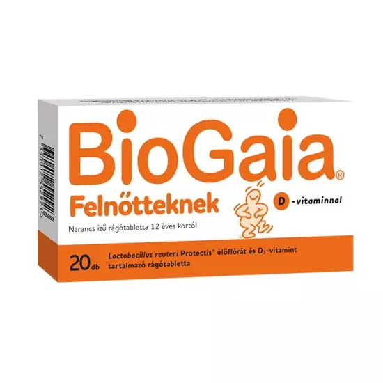 Biogaia protectis felnőtt D-vitaminnal rágótabletta narancs 20x